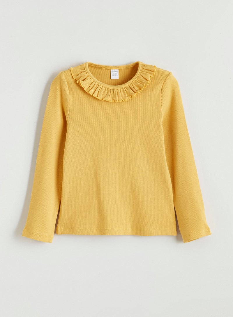 ال سي وايكيكي تيشيرت بناتي كم طويل ساده برقبة دائرية (2 قطعة) - Image 2